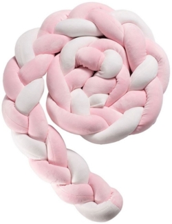 IDIMEX Nestchenschlange SNAKE, Bettschlange für Kinderbett geflochten Zopfform Samt rosa 180cm