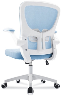 Durrafy Bürostuhl Ergonomischer Bürostuhl,Schreibtischstuhl mit klappbaren Armlehnen (Höhenverstellbarer Drehstuhl mit Wippfunktion bis 130°,Computerstuhl mit verstellbarer Lendenwirbelstütze und leisen Rollen), Chefsessel mit 150 kg Tragfähigkeit