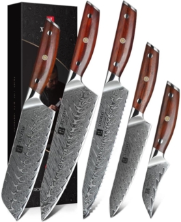 Küchenmesser Set 5er Profi VG10 Damaststahl Chefmesser Ergonomischer Griff