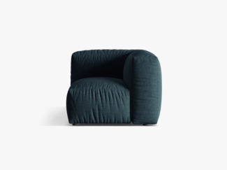 Micadoni Eckmodul Martina 1-Sitzer Klein Strukturierter Stoff Jeansblau