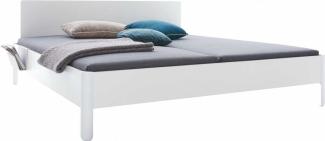 NAIT Doppelbett farbig lackiert Winterweiß 180 x 210cm Mit Kopfteil