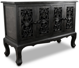 livasia Sideboard Sideboard Massivholz Akazie 100x35x70cm handgeschnitzt aus Thailand