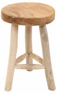 Van der Leeden Blumenhocker Holzhocker Teakholz Sitzhocker Naturholz unbehandelt 45 cm (1 St), Massiv, Sitzfläche 30 cm, Handmade, Natürlich, Stabil