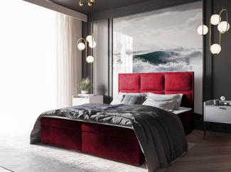 Boxspringbett Draban I, Rot, 160 x 200 cm