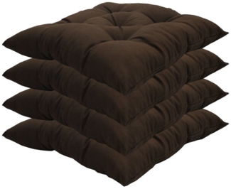 NYVI Stuhlkissen Sitzkissen Genua 4er Set - Dekokissen Sitzauflage für Indoor & Outdoor, Komfortabel & Robust, Gartenstuhlauflagen für 40x40 cm große Stühle