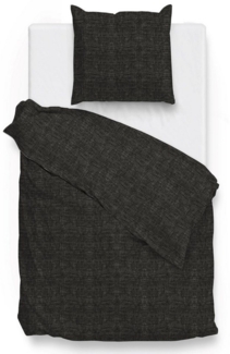 Zo! Home Cotton Bettwäsche 155x220 cm Lino Midnight Black schwarz meliert uni