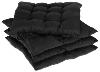 4er Set Stuhlkissen schwarz