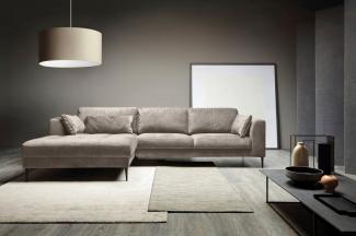 TRENDMANUFAKTUR Ecksofa Luzi, wahlweise mit Schlaffunktion und Bettkasten bestellbar, L-Form, Designsofa mit tollem Sitzkomfort, Metallfüße schwarz, Breite 280 cm