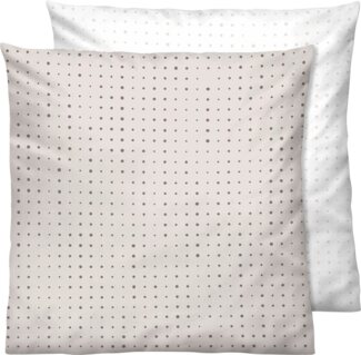 biberna 0636047 Mako-Satin Bettwäsche PUNKTE - MIX & MATCH, taupe, 1x 40x40 cm