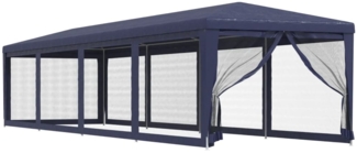 vidaXL Partyzelt mit 10 Mesh-Seitenwänden Blau 3x12 m HDPE 319247