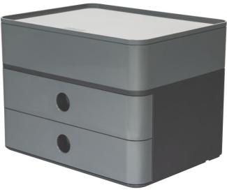 SMART-BOX PLUS ALLISON Schubladenbox mit Utensilienbox - stapelbar, 2 Laden, dark grey/granite grey
