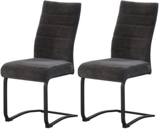 Stockholm Stuhl 2er Set - Stuhl (B/H/T): 43 x 98 x 59 cm in Anthrazit