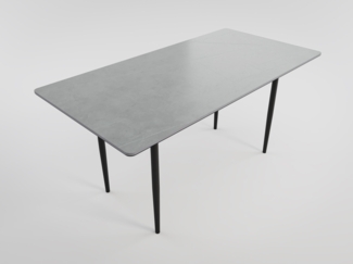 Esszimmertisch MARIA 160x80cm graue Keramikplatte mit nordic style Tischgestell : Grau