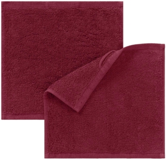 BettwarenShop Handtuch Serie Premium|Seiftuch 2er Pack 30x30 cm| bordeaux