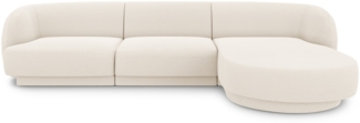 Micadoni Ecksofa Miley 4-Sitzer Rechts Boucle Ascot Beige