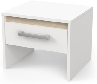 Nachttisch >WATSON< in Matt weiß - 39,5 x 32,1 x 34,7 cm (BxHxT)