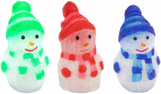 LED-Acryl-Schneemann 24x15cm Winterdeko Weihnachtsdeko Weihnachtsfigur Dekofigur