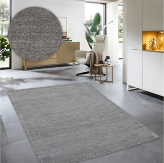 THEKO Wollteppich Gabbeh Uni, Handgefertigt, meliert, auch als Läufer erhältlich, Wolle, rechteckig, Höhe: 14 mm, Schlafzimmer, Wohnzimmer, Esszimmer, auch als Läufer oder rund