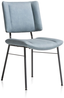 Stuhl Tatum, Mikrofaser, Blau, 49 x 88 x 62 cm