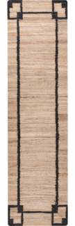 Teppich GONDIA Schwarz Beige 80 x 300 cm Jute