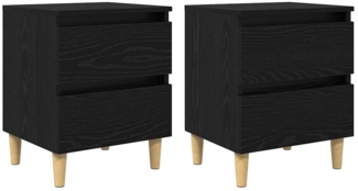 vidaXL Bettschränke 2 pcs Schwarz Eichen-Optik 40 x 35 x 50 cm 885673