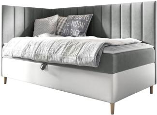 Boxspringbett Chapeni 'Junior 3' grau 90 x 200 cm Links