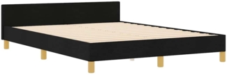 vidaXL Bettgestell mit Kopfteil Schwarz 160 x 200 cm Stoff 3344741