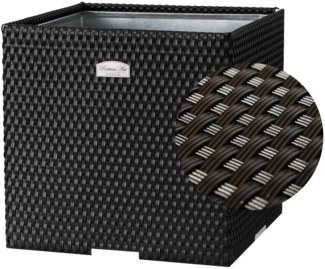 XL Polyrattan Pflanzgefäß Pflanzkübel Blumentopf Blumenkübel Übertopf Hochbeet