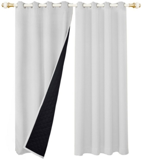 Qelus Vorhang Thermovorhänge Kälteschutz 2er Set für Wohnzimmer Schlafzimmer Deko