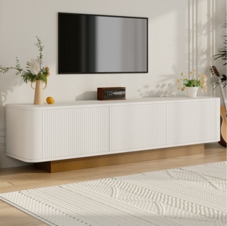 Odikalo TV-Schrank TV-Bank Lowboard Fernsehschrank Medienschrank Stauraum Textur Weiß