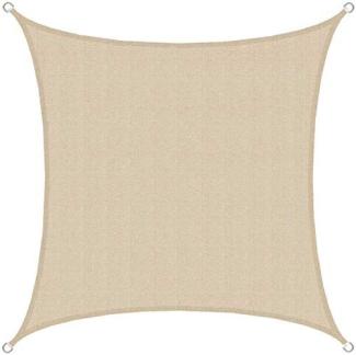 AMANKA UV Sonnensegel 4x4 m HDPE Quadrat Sonnenschutz Überdachung Garten Balkon Beige