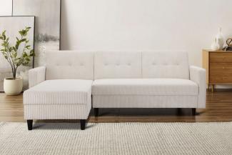 Dorel Home Ecksofa Hartford II, mit Bettfunktion und Stauraum, Recamiere beidseitig montierbar