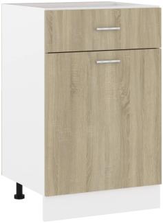 Schubunterschrank Sonoma-Eiche 50 x 46 x 81,5 cm Holzwerkstoff