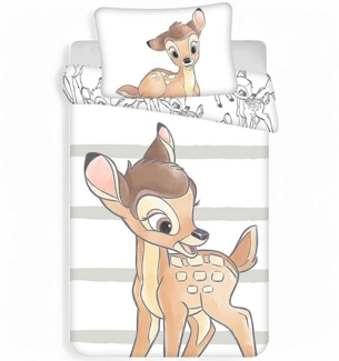 Disney Babybettwäsche Bambi, Baumwolle, 2 teilig, Kinder Wendebettwäsche 100 x 135 cm + 40 x 60 cm