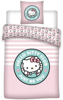 Hello Kitty Bettwäsche Hello Kitty Mädchen Kinder Bettwäsche 2tlg. Set, 2 teilig, Bettdeckenbezug 135-140x200cm Kissenbezug 65x65 cm