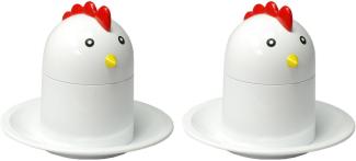 GSD HAUSHALTSGERÄTE Eierköpfer, (Set, 2-tlg), Kunststoff, Chicken-Design