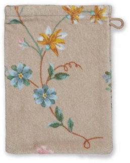 PiP Studio Waschhandschuh Fleurs Waschhandschuh khaki 16x22cm (1 Stück), nicht bekannt (217807)