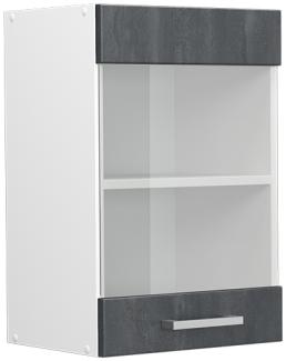 Vicco Hängeglasschrank R-Line Schwarz Beton Weiß 40 cm