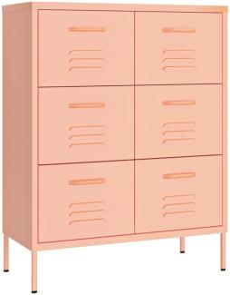 vidaXL Schubladenschrank Rosa 80x35x101,5 cm Stahl