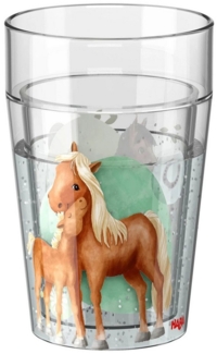Haba Becher HABA Glitzerbecher Pferde Doppelwandig Kunststoff