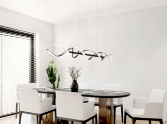 LED Pendelleuchte SEQUENCE dimmbar Lichtfarbe einstellbar Silber, Breite 104cm