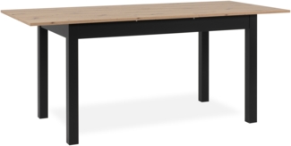Esstisch >Coburg< ausziehbar 180cm, Artisan Eiche / Schwarz - 140/180x76,5x80 (BxHxT)