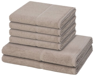Möve for frottana Handtuch Set 6er Pack Pearl, Walkfrottee (Spar-Set, 6-St), 4 X Handtuch 2 X Duschtuch im Set - Baumwolle