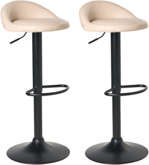 Set mit 2 Barhockern MEEDER Kunstleder drehbar Hellbeige