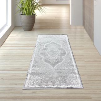 TeppichHome24 Teppich Designer Teppich Orient in Grau Silber Beige, rechteckig
