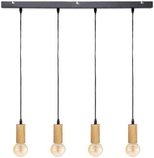 Deckenlampe Atmosphera Ays 110 x 100 x 6 cm Schwarz Metall Holz 240 V 25 W 220-240 V