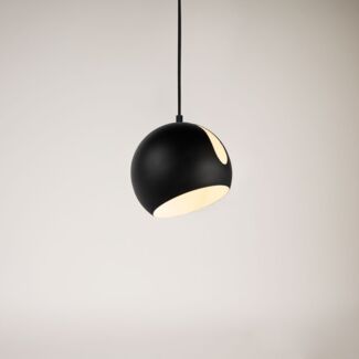 s.luce Ball Metall Pendelleuchte mit drehbarem tauschbaren Schirm Schwarz Ø 20cm