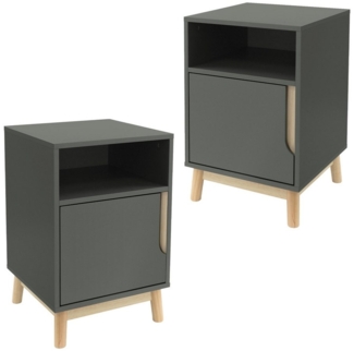 ML-DESIGN Nachttisch Nachtkommode Nachtschrank Nachtkonsole Nachtkästchen für Schlafzimmer (2-St), Beistelltisch Minimalistisch mit Staufach & Ablage MDF Kiefer