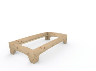 Zirbenbett Massivholzbett "Rosi" metallfrei 100 x 200 cm 38 cm ohne Kopfteil