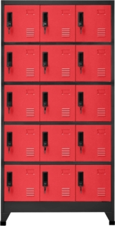 vidaXL Schließfachschrank Anthrazit und Rot 90 x 40 x 180 cm Stahl